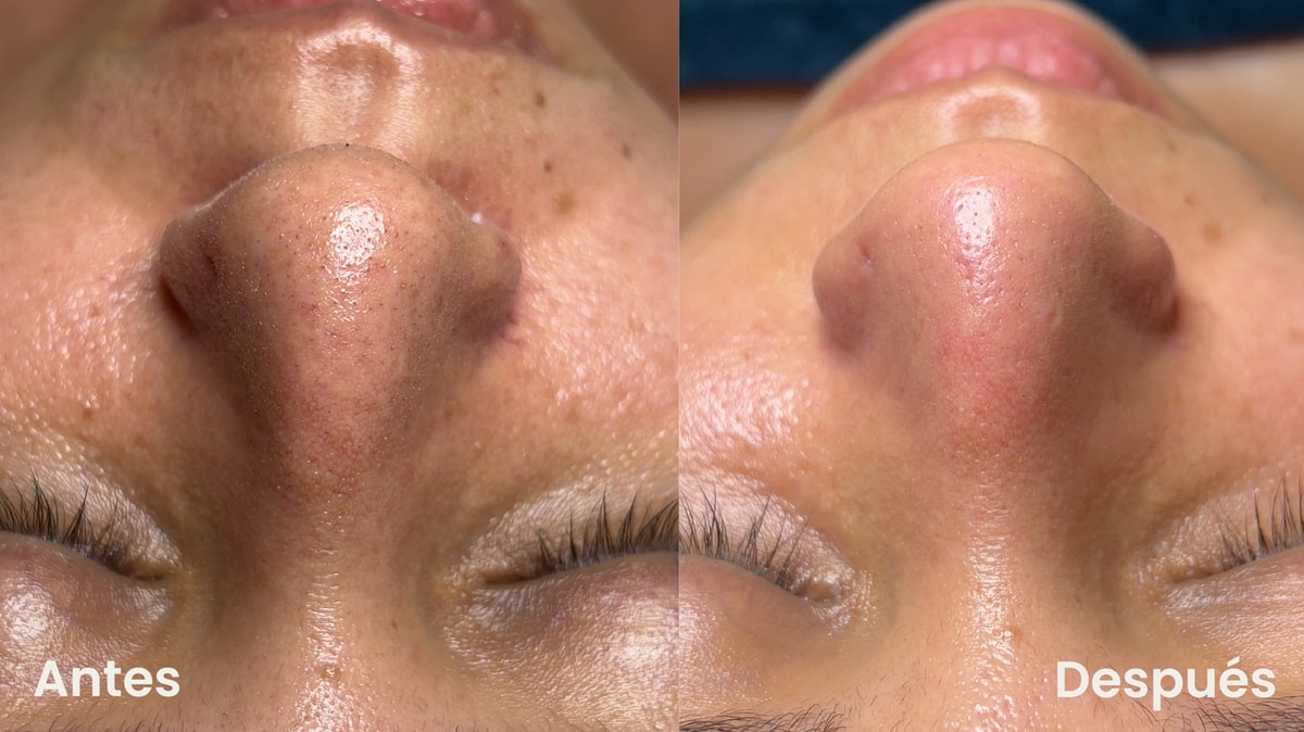 Antes y después - Limpieza facial
